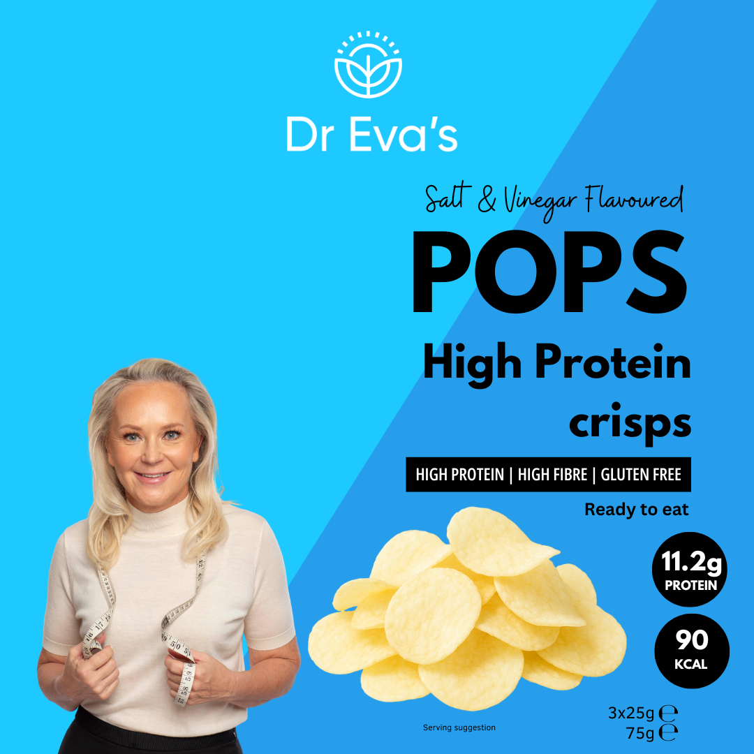Pops High Protein Crisps - Salt And Vinegar Flavour 3 Pack